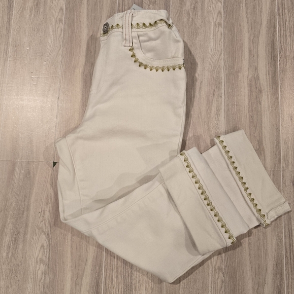 Matilda Jane Enchanted Garden Logan Cropped Straight Leg White Jeans Girls 8. - Picture 4 of 7